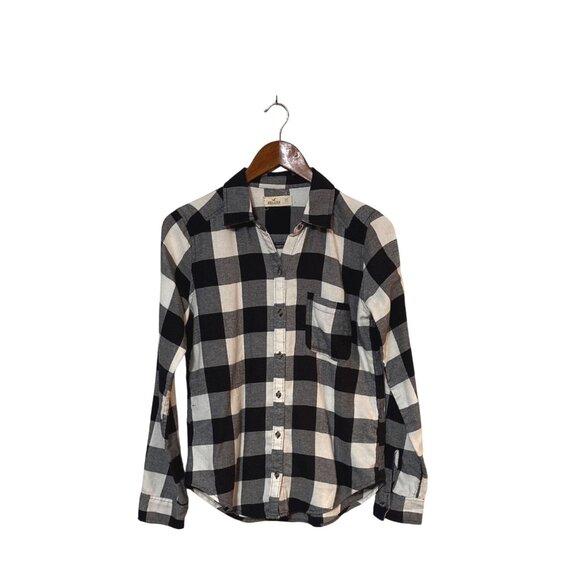 Hollister Tops - Y2K Hollister Flannel Black White Plaid  Cotton Blend Cabincore. Vintage